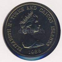 Turks & Caicos szigetek 1988. 1C "Iguana" érmés, bélyeges borítékon T:BU Ismertetővel!