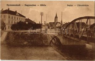 Nagyszeben, Hermannstadt, Sibiu; Szeben híd, Honvéd laktanya. F. Binder kiadása / Sagtor, Zibinsbrücke / Cibin bridge, K.u.K. military barracks