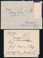 1907 Klug Nándor (1845-1909) orvos részére címzett 2 db levél Veress Endre orvostól és R. Nikolaides görög orvostól, borítékkal