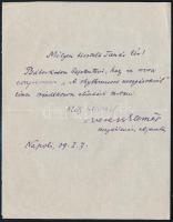 1907 Klug Nándor (1845-1909) orvos részére címzett 2 db levél Veress Endre orvostól és R. Nikolaides...