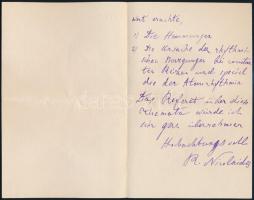 1907 Klug Nándor (1845-1909) orvos részére címzett 2 db levél Veress Endre orvostól és R. Nikolaides...