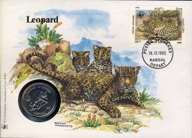 Afganisztán 1987. 50A "Leopárd" érmés, bélyeges borítékon T:1 Ismertetővel!