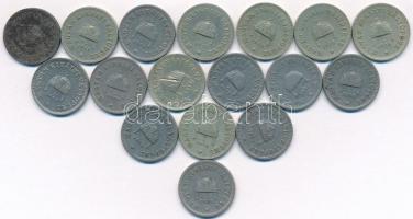 1893-1909. 10f Ni (9x) + 1915. 10f Cu-Ni-Zn (8x) T:1-,2