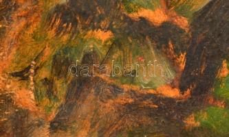 Tibor Ernő (1885-1945): Szüretelő. Olaj, karton, jelzett, keretben, 35×25 cm