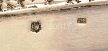 Ezüst (Ag.) tálca díszített széllel, jelzett, 29×16 cm, nettó:296 g