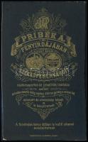 cca 1880 Hölgyportré, keményhátú fotó Pribék székesfehérvári műterméből, 10,5×6,5 cm