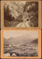 cca 1910 Hochstegtunnel, Österreich + Buchstein, 2 db keményhátú fotó, 11×16 cm