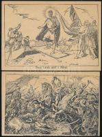 5 db magyar történelemmel kapcsolatos illusztráció, nyomat, különböző méretben