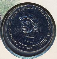 Dominika 1992. 1P "Kolumbusz" érmés, bélyeges borítékon T:1 Ismertetővel!