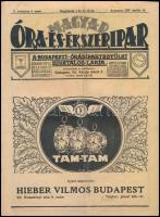 1927 Magyar Óra-, és Ékszeripar. V. évf. 8. sz. 1927. ápr. 15. Szerk.: Schwarz Zsigmond. Papírkötés, szakadozott borítóval, 153-180 p.