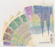 Horvátország 1991. 5K + 25K (2x) + 100K (3x) + 500K + 1000K T:III tűnyom
Croatia 1991. 5 Kuna + 25 ...