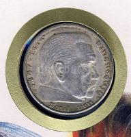 Német 3. Birodalom 1936. 5M Ag "Hindenburg" érmés, bélyeges borítékon T:2/3 Ismertetővel!