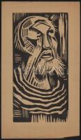 cca 1920 Jelzés nélkül: Expresszionista férfi portrék (10 db). Fametszet, papír, apró gyűrődésekkel,...