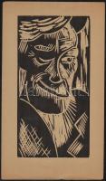 cca 1920 Jelzés nélkül: Expresszionista férfi portrék (10 db). Fametszet, papír, apró gyűrődésekkel,...