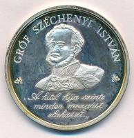 1986. "Gróf Széchenyi István / Magyar Hitel Bank Rt." jelzett Ag emlékérem dísztokban (34,45g/0.835/42mm) T:2 (eredetileg PP)