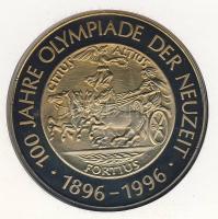 NSZK 1996. "Coubertin-100 éves az újkori olimpia" érmés, bélyeges borítékon T:PP Ismertető...