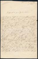 1846 Pest, családi ügyekben írt német nyelvű levél, 4 p.