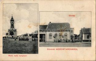 1912 Mosontarcsa, Andau; Római katolikus templom, Óvoda. Fridrich Hedvig kiadása / Kirche, Kindergarten / church, kindergarten