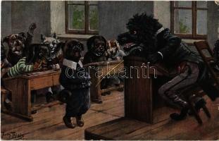 Zureden hilft / Dog classroom. T.S.N. Serie 1572. s: Arthur Thiele