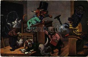 Dog classroom. T.S.N. Serie 1861. s: Arthur Thiele