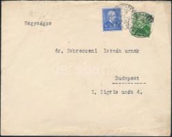 1937 Bp., viski Illés József jogász gépelt, aláírt gratulálólevele Debreczeni Istvánnak utóbbi házas...