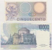 Olaszország 1979. 500L + 1984. 10.000L T:III szép papír
Italy 1979. 500 Lire + 1984. 10.000 Lire C:...