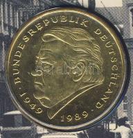 NSZK 1990. 2M aranyozva "Franz Josef Strauß" érmés, bélyeges borítékon T:2 Ismertetővel!