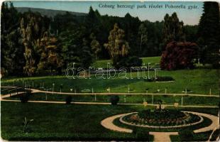1913 Koháryháza, Pohorelská Mása, Pohorelá; Coburg hercegi park, Pohorella vasgyár / castle park (r)