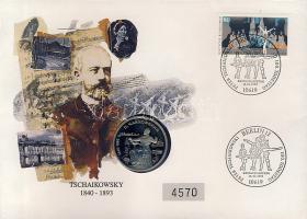 Szovjetunió 1990. 1R "Csajkovszkij" érmés, bélyeges borítékon T:PP Ismertetővel!