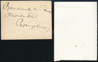 Perényi László (1910-1993) színész hátoldalon dedikált fotója + Lukács Margit színésznő fotója