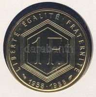 Franciaország 1988. 1F aranyozva "Charles de Gaulle" érmés, bélyeges borítékon T:BU Ismert...