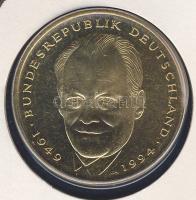 NSZK 1994. 1M aranyozva "Willy Brandt" érmés, bélyeges borítékon T:2