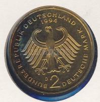 NSZK 1994. 1M aranyozva "Willy Brandt" érmés, bélyeges borítékon T:2