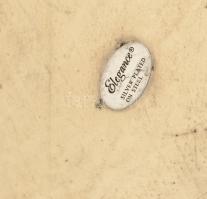 Díszes ezüstözött fém tálca, 57,5×35 cm