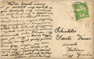 ~1915 Budapest környéke, erdei vasút építés közben kisvasúti mozdonnyal és munkásokkal / forest narr...