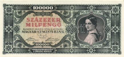 1946. 100000MP(3x) kevés ugrású sorszámokkal T:I