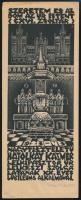 1943 Patay Mihály (1910-1956): Hatolkay Kázmér lelkészi szolgálatának XX. éves jubileuma alkalmára készült ex libris, fametszet, papír, jelzett, 19x07 cm