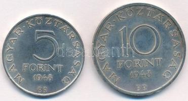 1948. 5Ft Ag "Petőfi" + 1948. 10Ft Ag "Széchenyi" T:1-,2
Adamo EM1, EM2