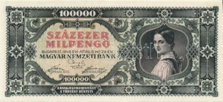 1946. 100000MP(3x) kevés ugrású sorszámokkal T:I