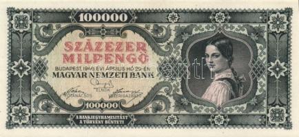 1946. 100000MP(3x) kevés ugrású sorszámokkal T:I