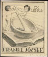 1935 Bajor Ágost (1892-1958): Ex Libris Frankl József. Rézkarc, papír, jelzett, 11x9 cm