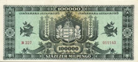 1946. 100000MP(3x) egymásutáni ill. egyugrású sorszámokkal T:I,I-