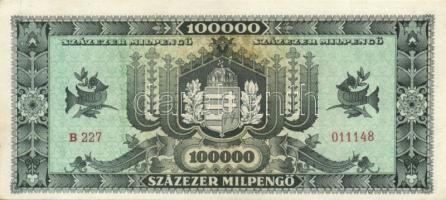 1946. 100000MP(3x) egymásutáni ill. egyugrású sorszámokkal T:I,I-