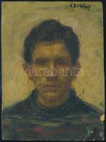 Czigány jelzéssel: Férfi portré. Olaj, karton, sérült, 18,5×14 cm