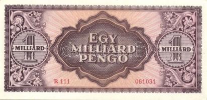 1946. 1000.000.000P (3x) kevés ugrású sorszámokkal T:I