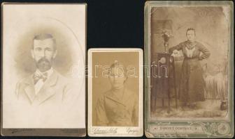 Vegyes fotó tétel, db, főleg portré fotók, közte Nagykároly, Huszthy Zoltán (1 db), Eperjes, Schvarz...