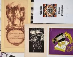 cca 1930-2010 Vegyes ex libris és kisgrafikai tétel, kb. 120-140 db. Különféle nyomótechnikákkal, 22...