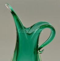 Muranoi jelzéssel fújt díszkancsó, több rétegű, hibátlan, m: 25,5 cm