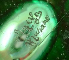 Muranoi jelzéssel fújt díszkancsó, több rétegű, hibátlan, m: 25,5 cm