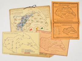 cca 1940-1944 Magyarország légoltalmi térképei, 4 db